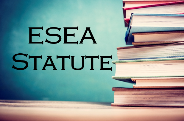 Image of book with text stating ESEA Statute hyperlinked to statute